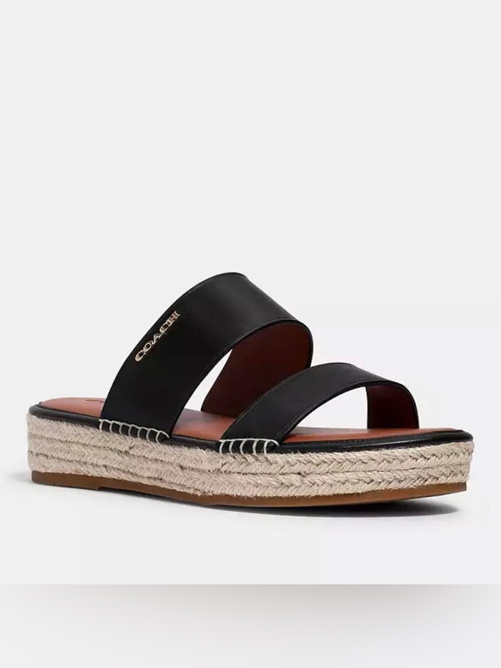 The Coach Franca black leather espadrille